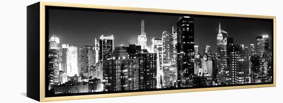 Panoramic View of Skyscrapers of Times Square and 42nd Street at Night-Philippe Hugonnard-Framed Premier Image Canvas