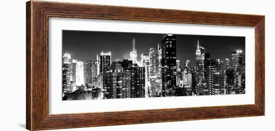 Panoramic View of Skyscrapers of Times Square and 42nd Street at Night-Philippe Hugonnard-Framed Photographic Print