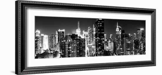 Panoramic View of Skyscrapers of Times Square and 42nd Street at Night-Philippe Hugonnard-Framed Photographic Print