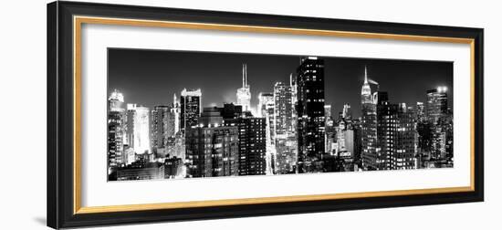 Panoramic View of Skyscrapers of Times Square and 42nd Street at Night-Philippe Hugonnard-Framed Photographic Print