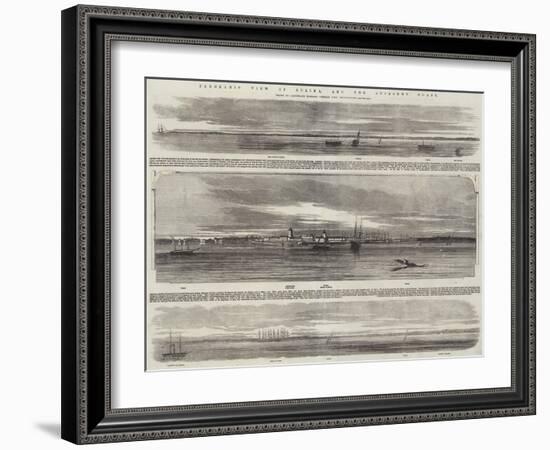 Panoramic View of Sulina, and the Adjacent Coast, HMS Retribution-null-Framed Giclee Print