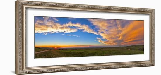 Panoramic View of Sunset at Reesor Ranch, Near Cypress Hills, Alberta, Canda-null-Framed Photographic Print