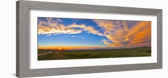 Panoramic View of Sunset at Reesor Ranch, Near Cypress Hills, Alberta, Canda-null-Framed Photographic Print