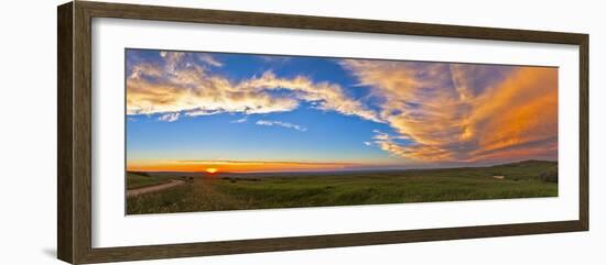 Panoramic View of Sunset at Reesor Ranch, Near Cypress Hills, Alberta, Canda-null-Framed Photographic Print