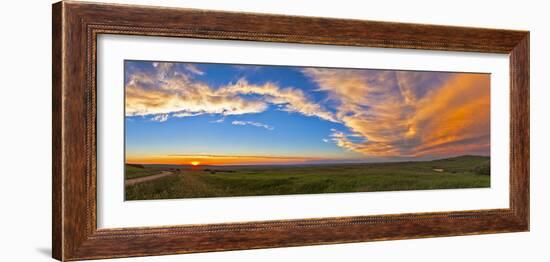 Panoramic View of Sunset at Reesor Ranch, Near Cypress Hills, Alberta, Canda-null-Framed Photographic Print