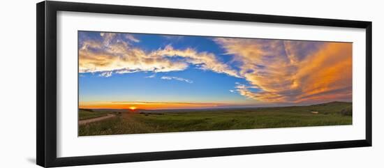 Panoramic View of Sunset at Reesor Ranch, Near Cypress Hills, Alberta, Canda-null-Framed Photographic Print