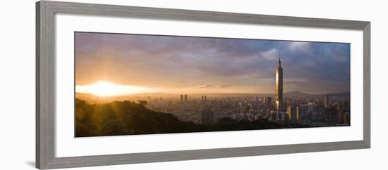 Panoramic View of Taipei 101, Taipei, Taiwan-Michele Falzone-Framed Photographic Print