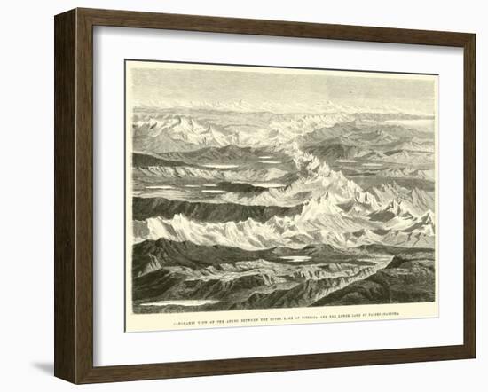 Panoramic View of the Andes Between the Upper Lake of Titicaca and the Lower Lake of Parihuanacocha-Édouard Riou-Framed Giclee Print