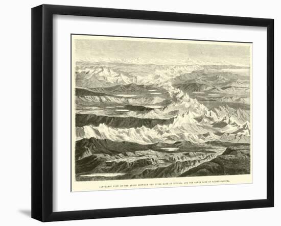 Panoramic View of the Andes Between the Upper Lake of Titicaca and the Lower Lake of Parihuanacocha-Édouard Riou-Framed Giclee Print