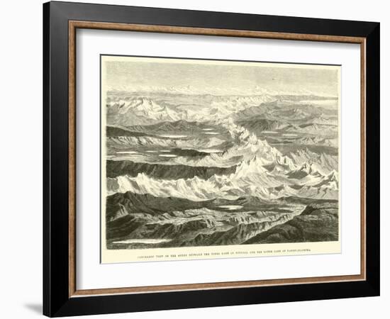 Panoramic View of the Andes Between the Upper Lake of Titicaca and the Lower Lake of Parihuanacocha-Édouard Riou-Framed Giclee Print