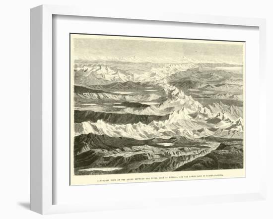 Panoramic View of the Andes Between the Upper Lake of Titicaca and the Lower Lake of Parihuanacocha-Édouard Riou-Framed Giclee Print