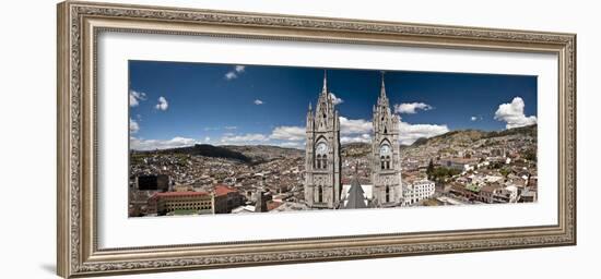 Panoramic View of the Bell Towers at the National Basilica, Quito, Ecuador-Brent Bergherm-Framed Photographic Print