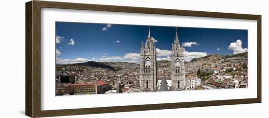 Panoramic View of the Bell Towers at the National Basilica, Quito, Ecuador-Brent Bergherm-Framed Photographic Print