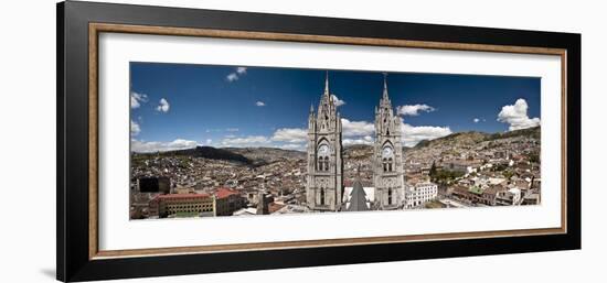 Panoramic View of the Bell Towers at the National Basilica, Quito, Ecuador-Brent Bergherm-Framed Photographic Print