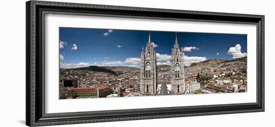 Panoramic View of the Bell Towers at the National Basilica, Quito, Ecuador-Brent Bergherm-Framed Photographic Print