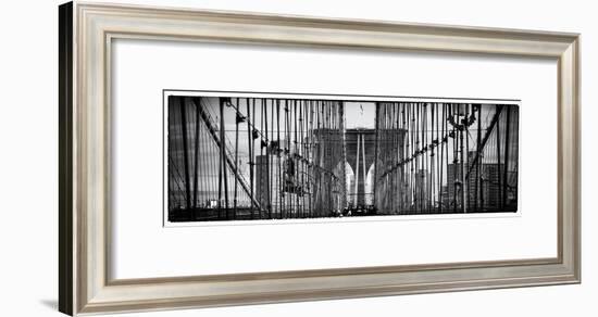 Panoramic View of the Brooklyn Bridge in New York-Philippe Hugonnard-Framed Art Print