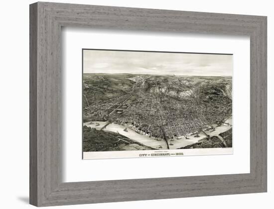 Panoramic View of the City of Cincinnati, Ohio, 1900-Henderson Litho Co^-Framed Art Print