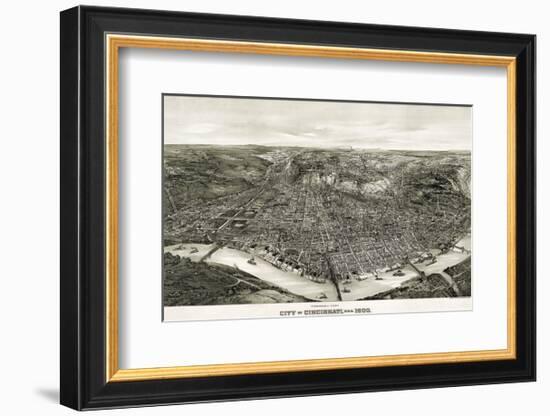 Panoramic View of the City of Cincinnati, Ohio, 1900-Henderson Litho Co^-Framed Art Print