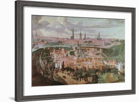 Panoramic View of the City of Ghent at the End of the 16th Century-Lucas De Heere-Framed Giclee Print