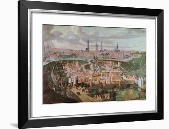 Panoramic View of the City of Ghent at the End of the 16th Century-Lucas De Heere-Framed Giclee Print