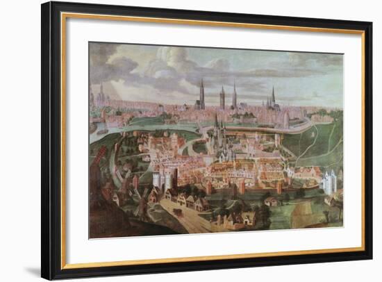 Panoramic View of the City of Ghent at the End of the 16th Century-Lucas De Heere-Framed Giclee Print