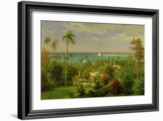 Panoramic View of the Harbour at Nassau in the Bahamas-Albert Bierstadt-Framed Giclee Print