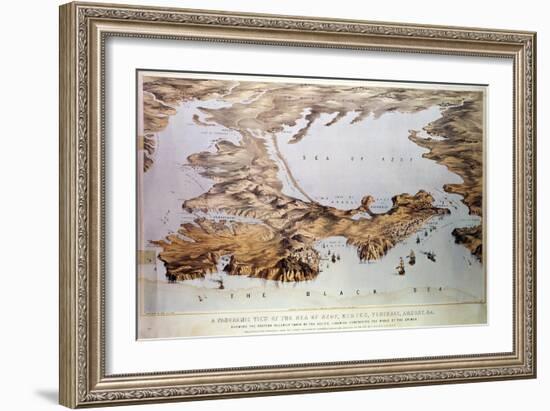 Panoramic View of the Sea of Azof Showing the Allied Position, from Government Charts and Plans-Augustus Butler-Framed Giclee Print