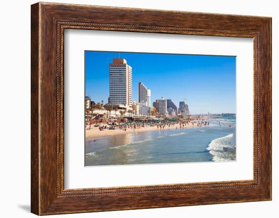 Panoramic View of the  Tel-Aviv Public Beach on Mediterranean Sea. Israel-Aleksandar Todorovic-Framed Photographic Print