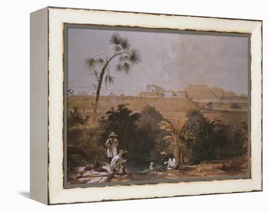Panoramic View of Uxmal, Yucatan, Mexico, Illustration from 'Views of Ancient Monuments in Central-Frederick Catherwood-Framed Premier Image Canvas