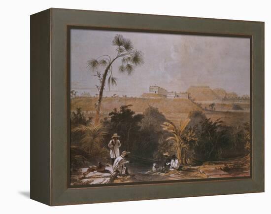 Panoramic View of Uxmal, Yucatan, Mexico, Illustration from 'Views of Ancient Monuments in Central-Frederick Catherwood-Framed Premier Image Canvas