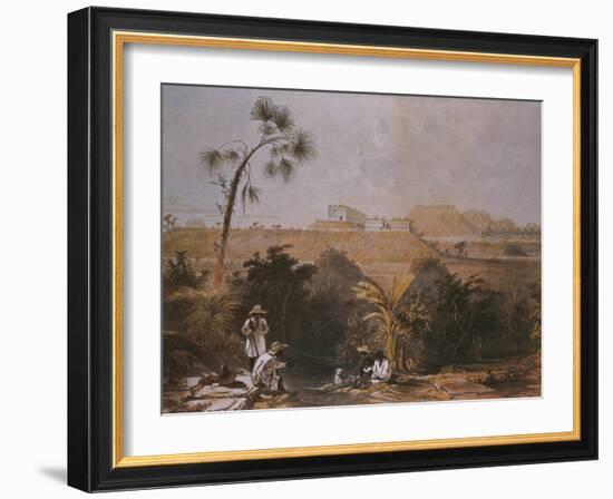 Panoramic View of Uxmal, Yucatan, Mexico, Illustration from 'Views of Ancient Monuments in Central-Frederick Catherwood-Framed Giclee Print