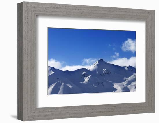 Panoramic View on Snowy Sunlight Mountains-BSANI-Framed Photographic Print