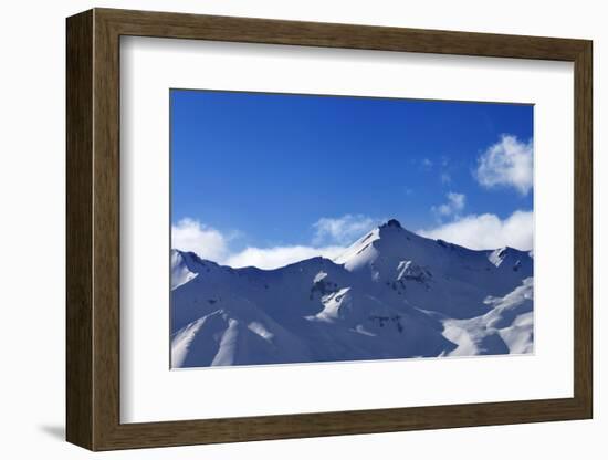 Panoramic View on Snowy Sunlight Mountains-BSANI-Framed Photographic Print