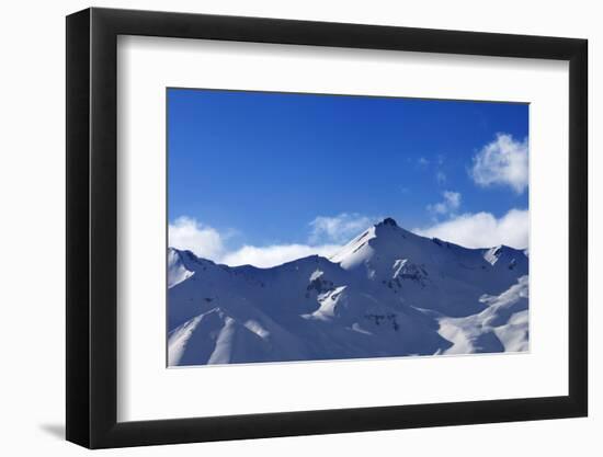 Panoramic View on Snowy Sunlight Mountains-BSANI-Framed Photographic Print