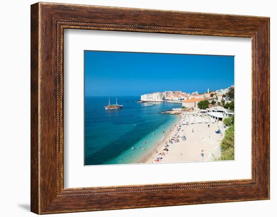 Panoramic View on the Beautiful Beach in Dubrovnik, Croatia-Aleksandar Todorovic-Framed Photographic Print