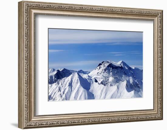 Panoramic View on Winter Mountains in Haze-BSANI-Framed Photographic Print