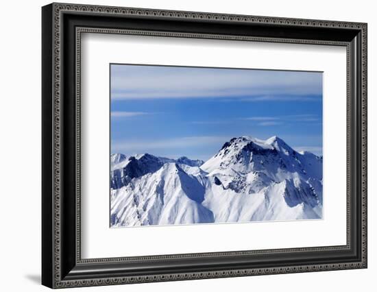 Panoramic View on Winter Mountains in Haze-BSANI-Framed Photographic Print