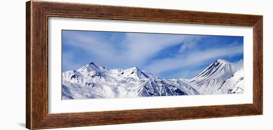 Panoramic View on Winter Snowy Mountains in Windy Day-BSANI-Framed Photographic Print