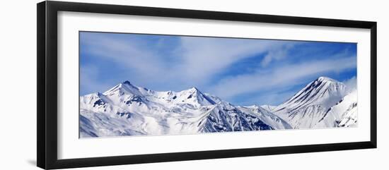 Panoramic View on Winter Snowy Mountains in Windy Day-BSANI-Framed Photographic Print