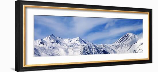 Panoramic View on Winter Snowy Mountains in Windy Day-BSANI-Framed Photographic Print