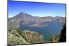 Panoramic View over the Lake Inside the Crater of Rinjani, Lombok, Indonesia-Mark Taylor-Mounted Photographic Print