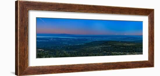 Panoramic View Overlooking Anchorage Alaska at sunrise-null-Framed Photographic Print
