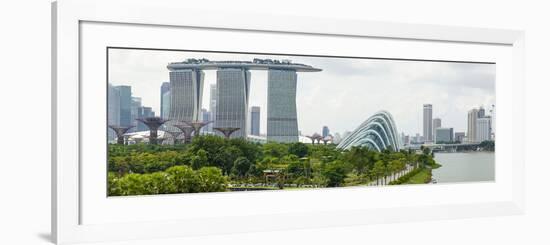 Panoramic View Overlooking the Gardens by the Bay, Marina Bay Sands and City Skyline, Singapore-Fraser Hall-Framed Photographic Print