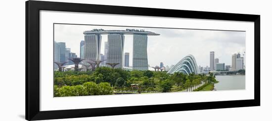 Panoramic View Overlooking the Gardens by the Bay, Marina Bay Sands and City Skyline, Singapore-Fraser Hall-Framed Photographic Print