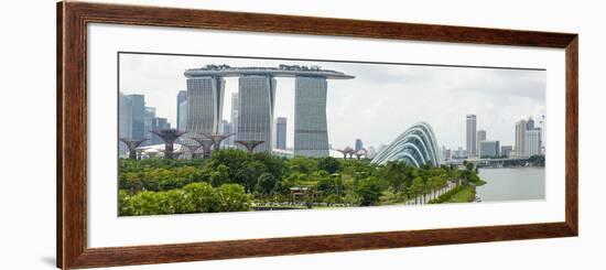 Panoramic View Overlooking the Gardens by the Bay, Marina Bay Sands and City Skyline, Singapore-Fraser Hall-Framed Photographic Print