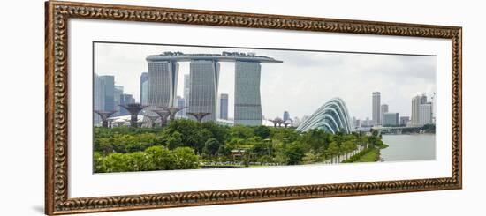 Panoramic View Overlooking the Gardens by the Bay, Marina Bay Sands and City Skyline, Singapore-Fraser Hall-Framed Photographic Print