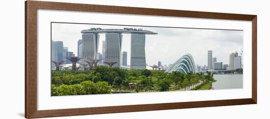 Panoramic View Overlooking the Gardens by the Bay, Marina Bay Sands and City Skyline, Singapore-Fraser Hall-Framed Photographic Print