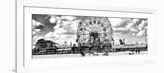 Panoramic View, Vintage Beach, Wonder Wheel, Coney Island, Brooklyn, New York-Philippe Hugonnard-Framed Photographic Print