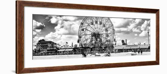 Panoramic View, Vintage Beach, Wonder Wheel, Coney Island, Brooklyn, New York-Philippe Hugonnard-Framed Photographic Print