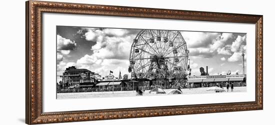 Panoramic View, Vintage Beach, Wonder Wheel, Coney Island, Brooklyn, New York-Philippe Hugonnard-Framed Photographic Print